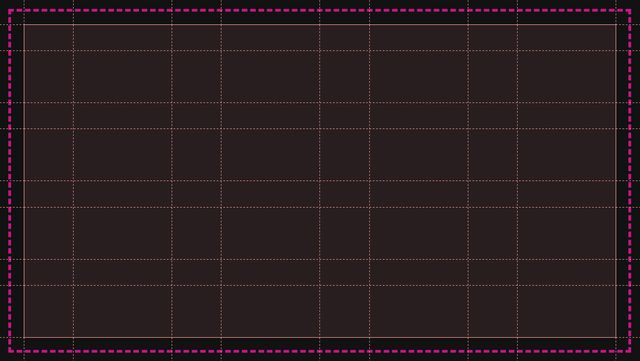 A thick pink boarder around the element and then various smaller lines on both axis creating a grid of columns and rows
