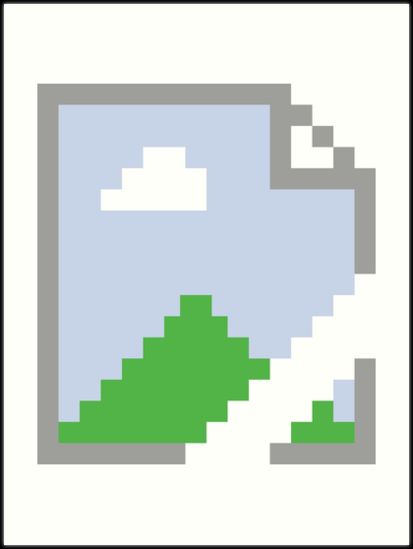 A pixelated broken-image icon, showing a photo torn at one corner
