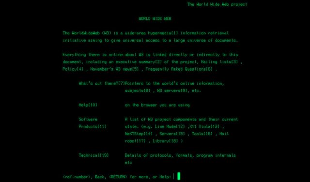 The second browser, a text-only terminal