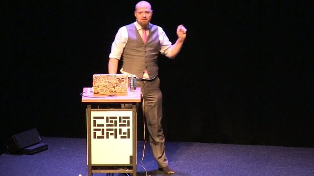 Tab Atkins on stage at CSS Day in a previous year
