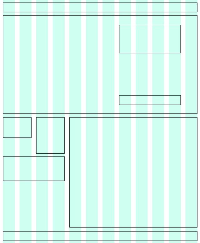 A wide-screen wireframe with different sizes