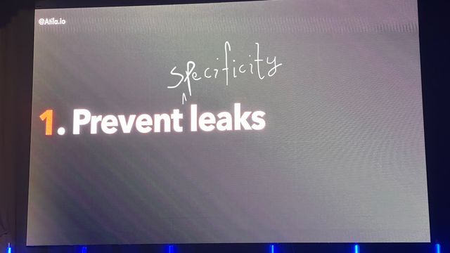 Prevent Leaks slide, edited to say prevent specificity leaks
