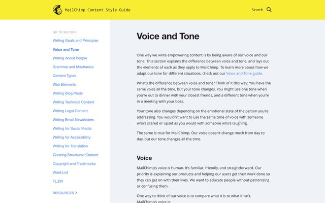 Mailchimp Voice